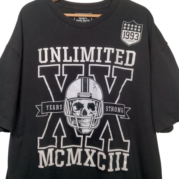 ECKO UNLTD Shirt 2XL 20 Years Strong Skull Football Helmet MXMXCIII Streetwear - Picture 1 of 8